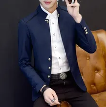 chinese style mandarin collar casual blazer for men stand collar blazer hombre single breasted China tunic jacket zhongshan suit