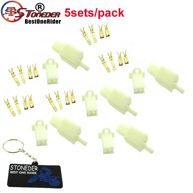 STONEDER 5x 2 Pins Electrical Wire Connector Terminal Harness Plug Socket For Pit Pocket Mini Bike Go Kart ATV Scooter Moped