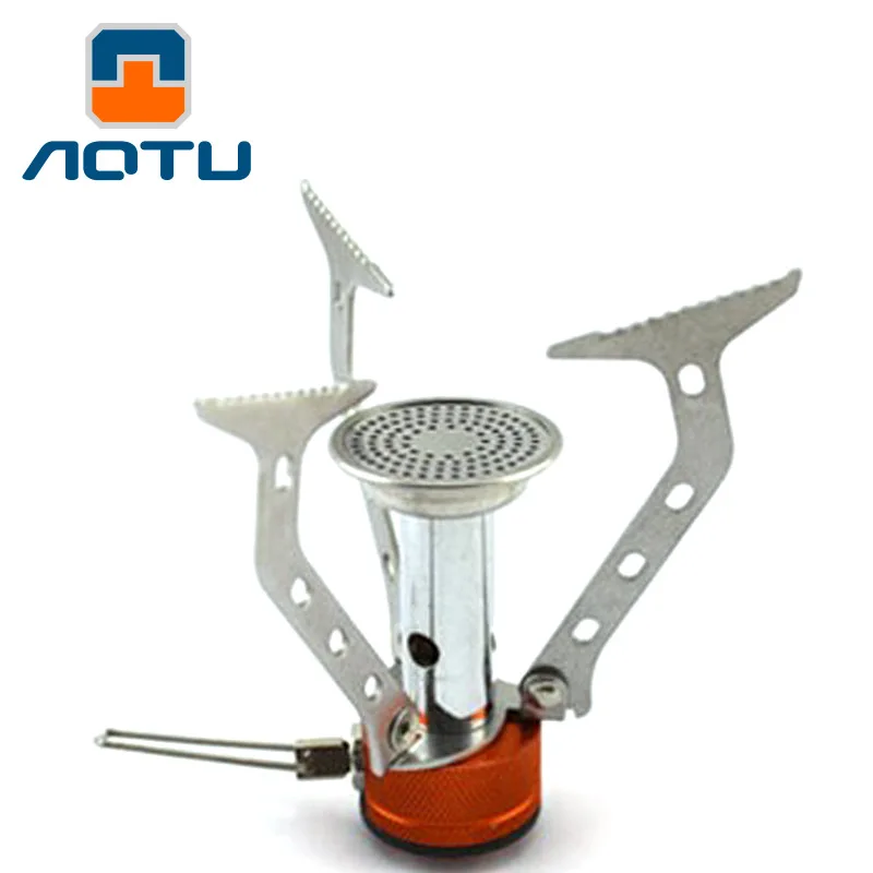 Aotu outdoor cooking stove portable camping cooker mini stove burner Gas grills lightweight furnace mobile kitchen appliances (3)