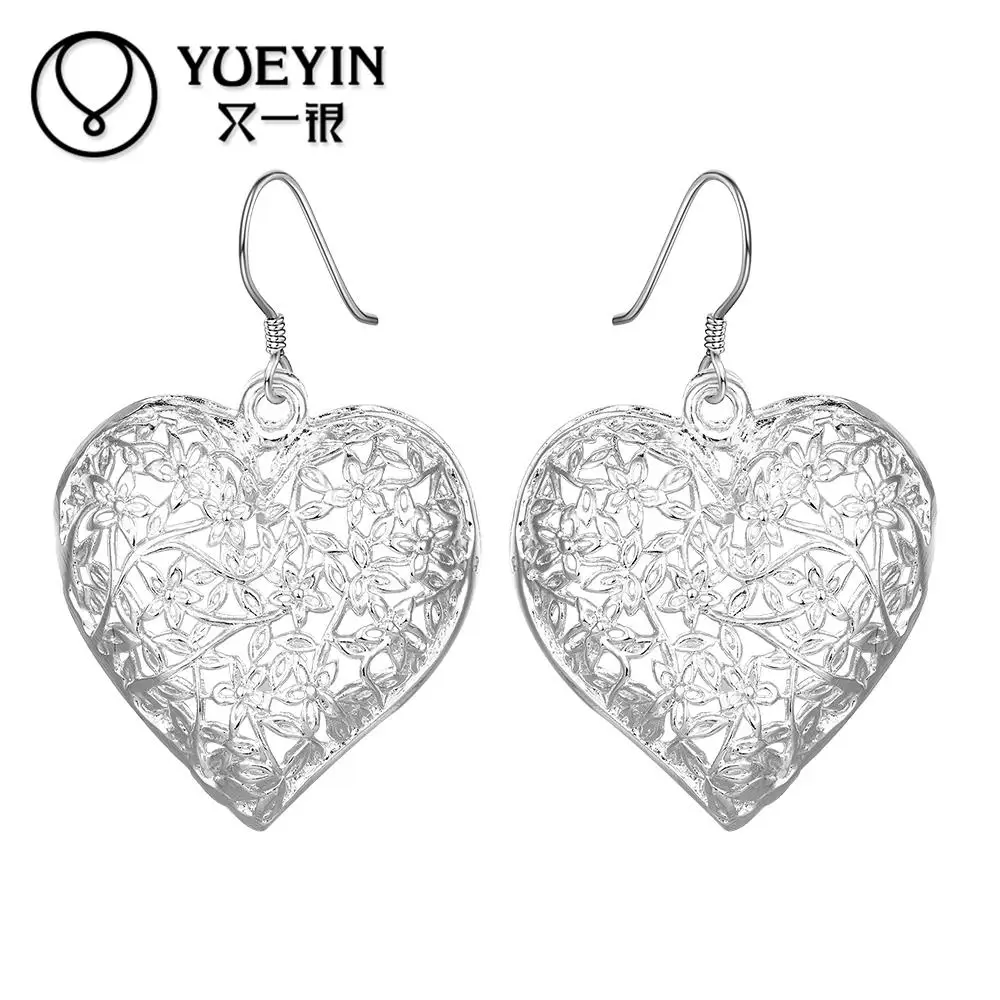 

Wholesale silver plated Dangle earrings for women wedding jewelry Long Earrings Crystal brincos Vintage