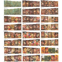 12 упак./лот переводка NAIL ART наклейки на ногти слайдер полное покрытие картина маслом с цветочным рисунком в винтажном стиле ваза с рисунком розы пиона UP49-60