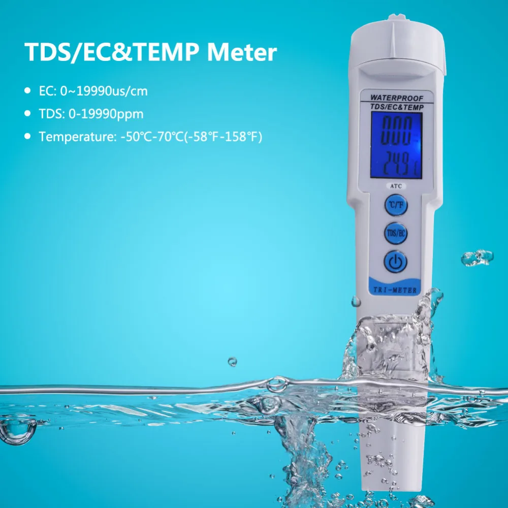 Portable Water Analyzer EC/TDS&TEM 616 TDS/EC Meter Conductivity for