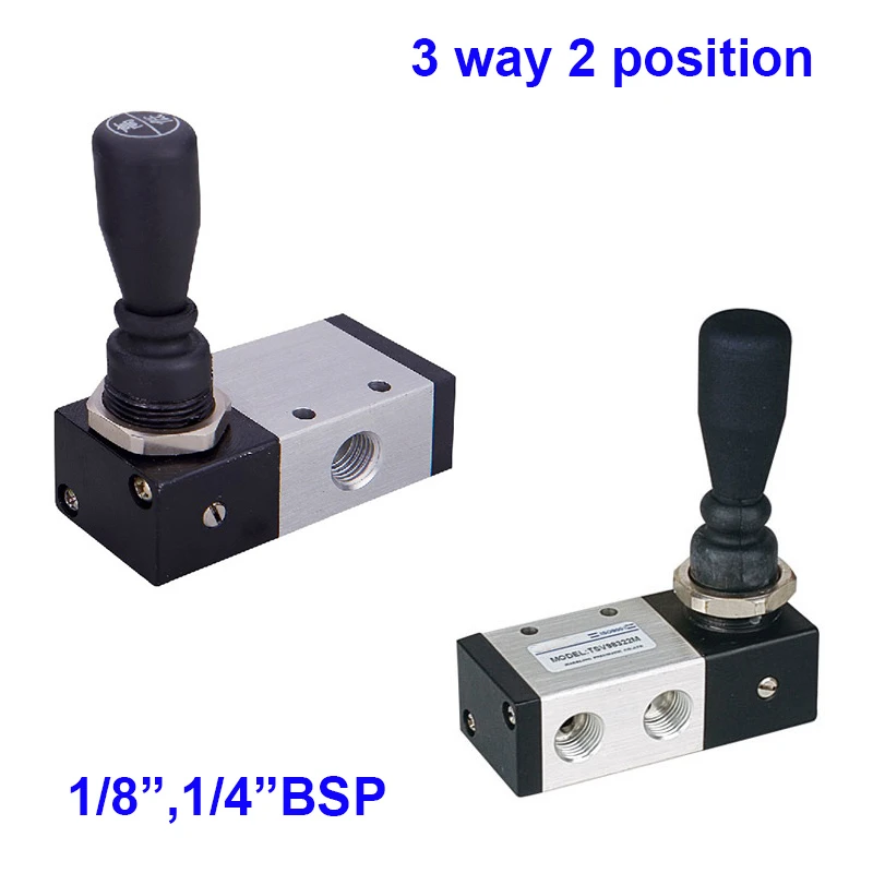 2 position 3 way Pneumatic hand control valve 1/4 1/8 BSP 98321