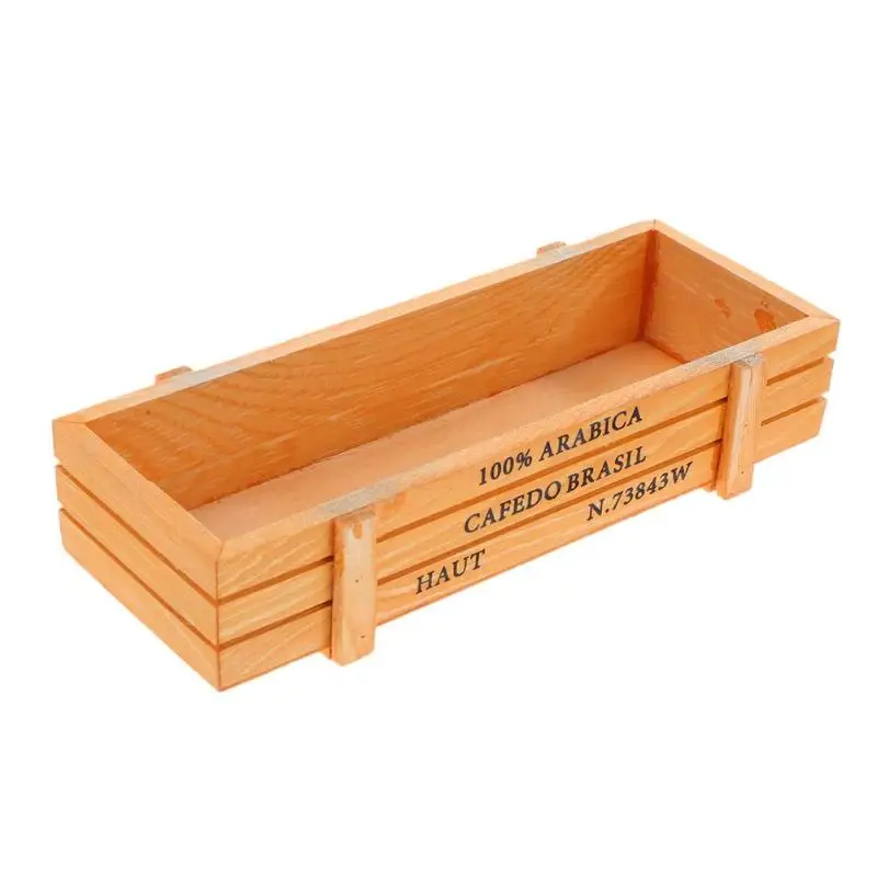 Винтаж деревянный ящик сад Настольный цветочный горшок брелок коробка для хранения декоративные чехол Офис Ретро Стиль ящик для хранения - Цвет: Оранжевый