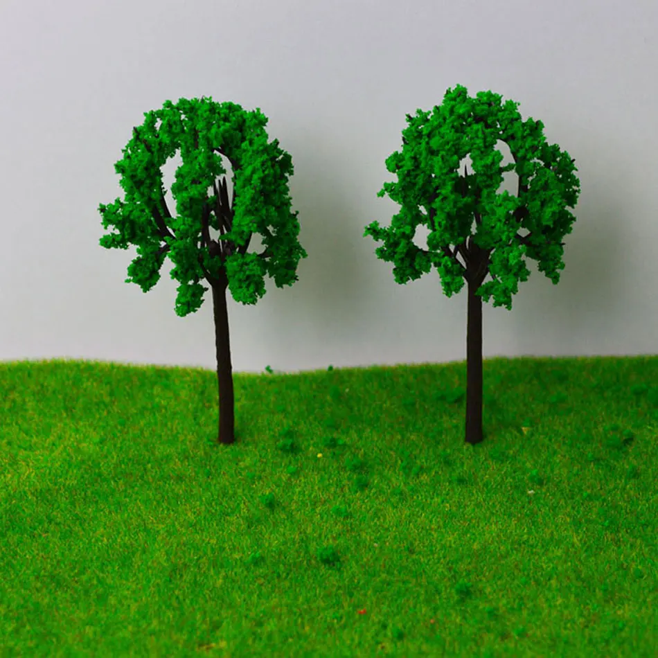 100pcs 8cm height model tree green color scale model tree miniature