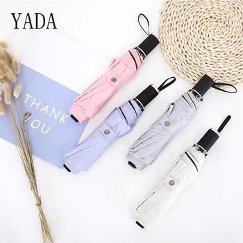 

YADA NEW Solid Color Charm Patio Umbrella Rain Women uv High Quality Umbrella For Women Brand Windproof Umbrellas Parasols YS298