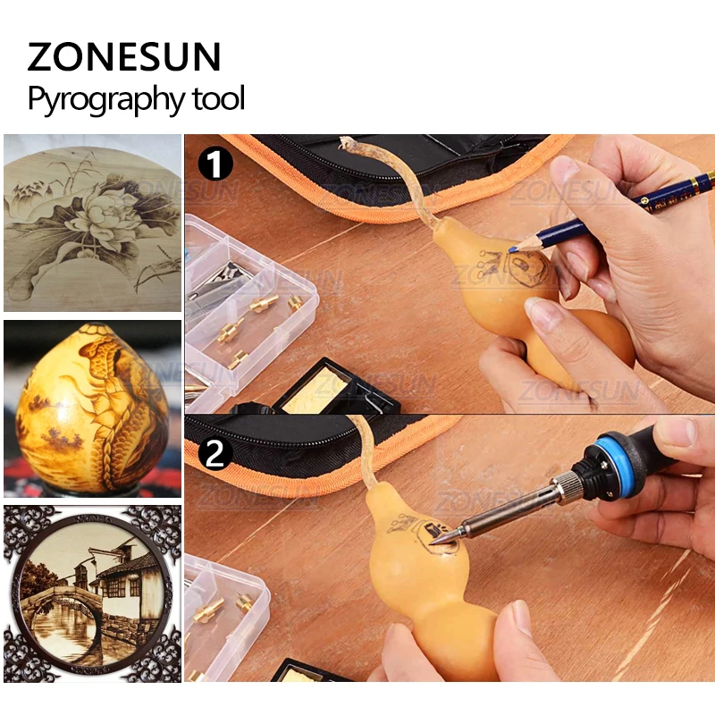 ZONESUN горячее тиснение из фольги паяльник инструмент для резьбы Пирография
