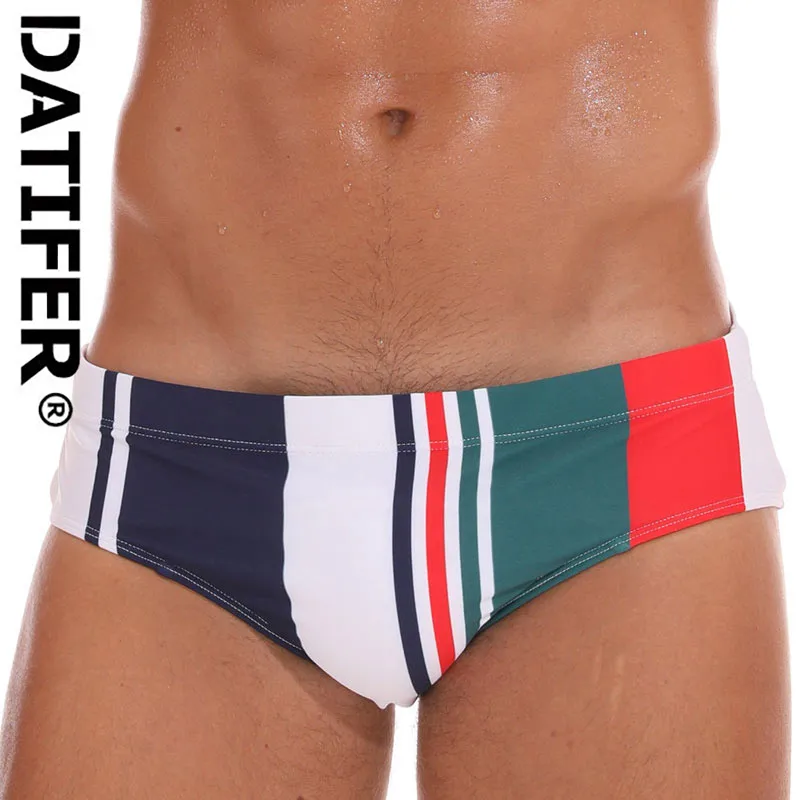 YK012C Datifer, Мужской купальный костюм, Мужская одежда для плавания, размер XXL, сексуальные низкие боксеры, летняя пляжная одежда Sunga Bain - Цвет: Color stripe