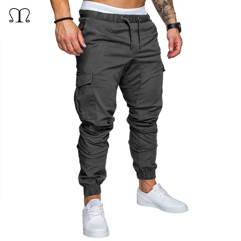 

Brand Men Pants Casual Skinny Stretch Multi-pocket Pants Sweatpants Men Khaki Cargo Pants For Mens Joggers Fitness Trousers Male
