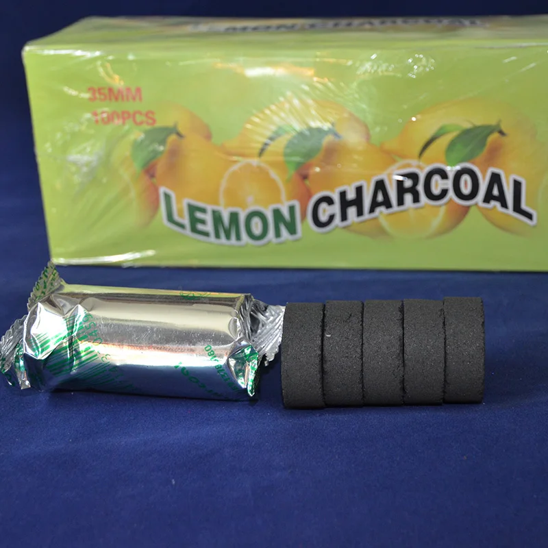 

100 Pcs/Box Lemon Flavored Hookah Coal Charcoal Coal for Shisha Hookahs Narguile Chicha Water Smoking Accessories