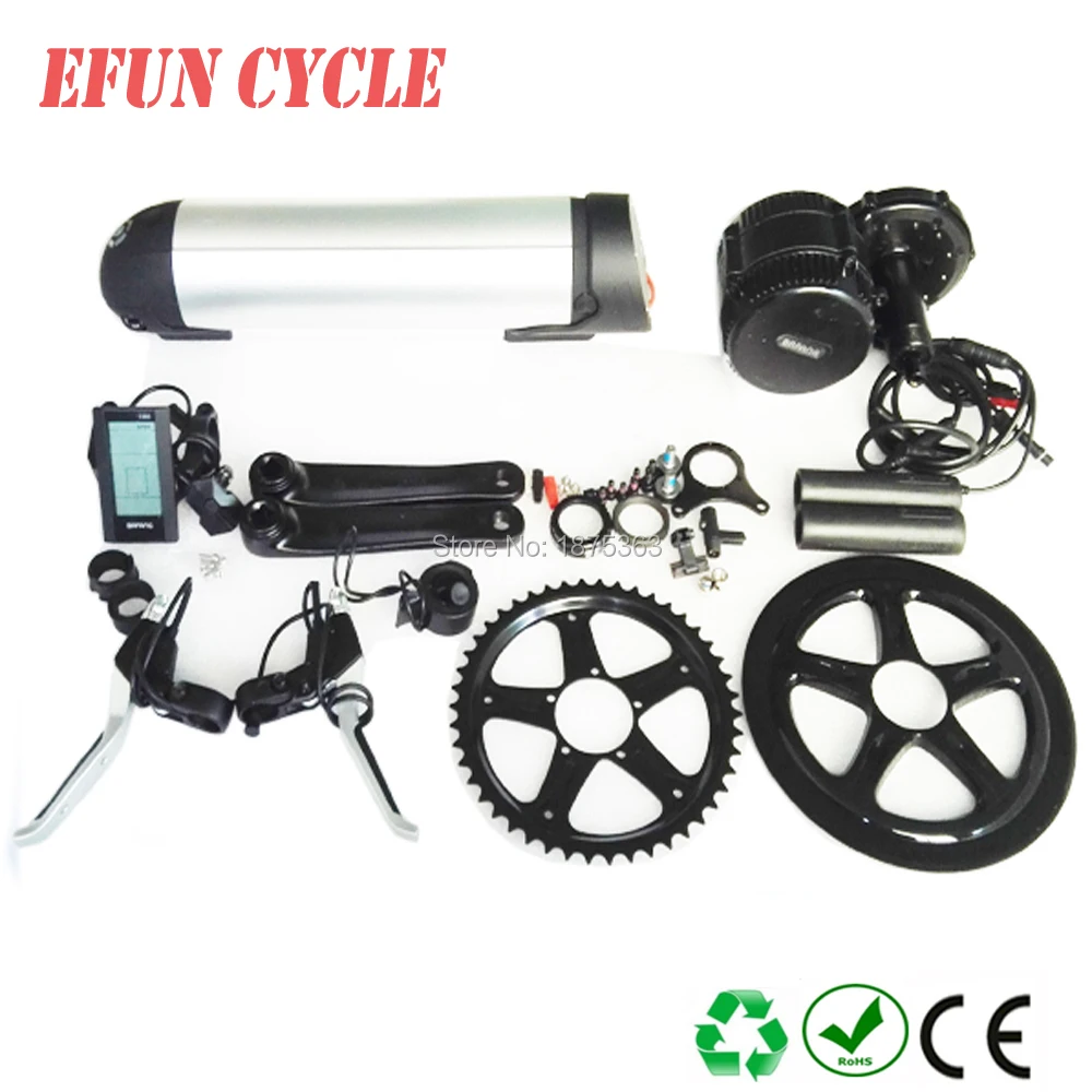 

On Sales 8Fun/Bafang BBS02 48V 750W mid drive motor kits with 48V 16Ah new bottle/dolphin down tube battery for fat tire bike
