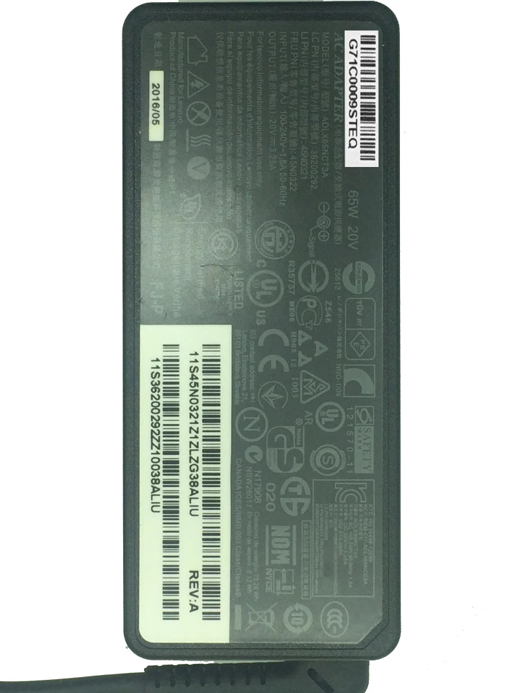 Оригинальные 65 Вт адаптер переменного тока Зарядное устройство для IBM lenovo ThinkPad