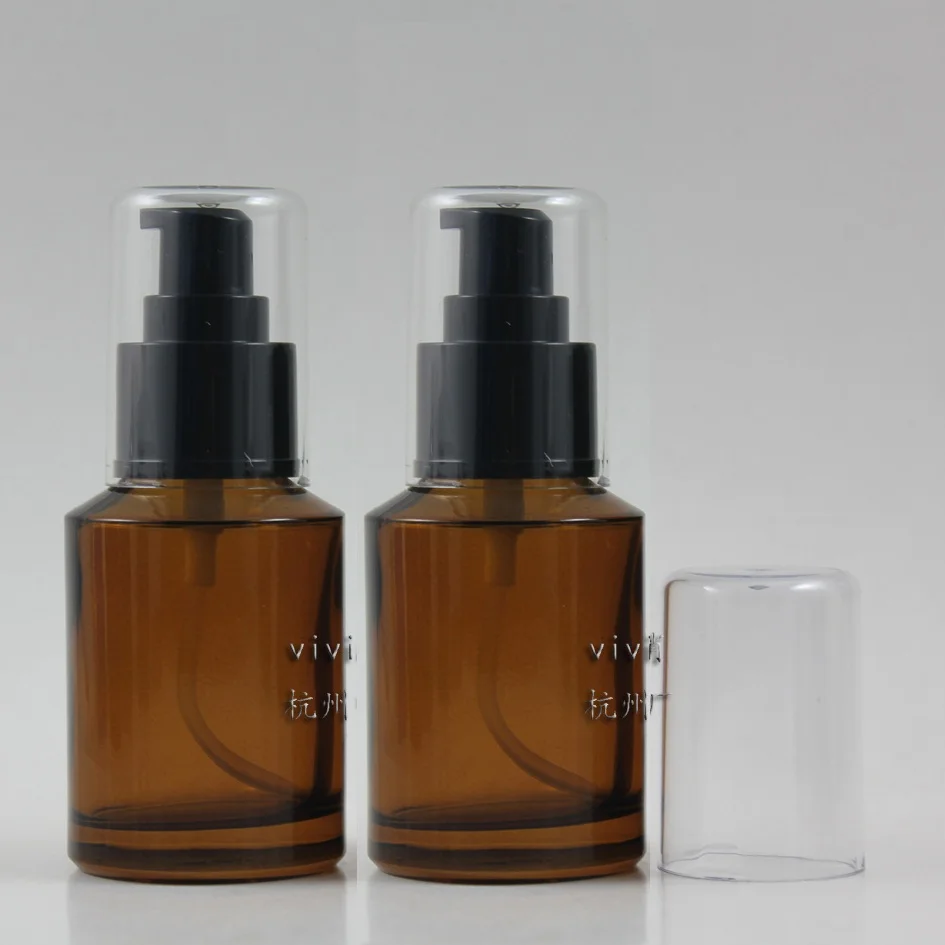 Buy 60ml brown/amber Glass lotion bottle with black