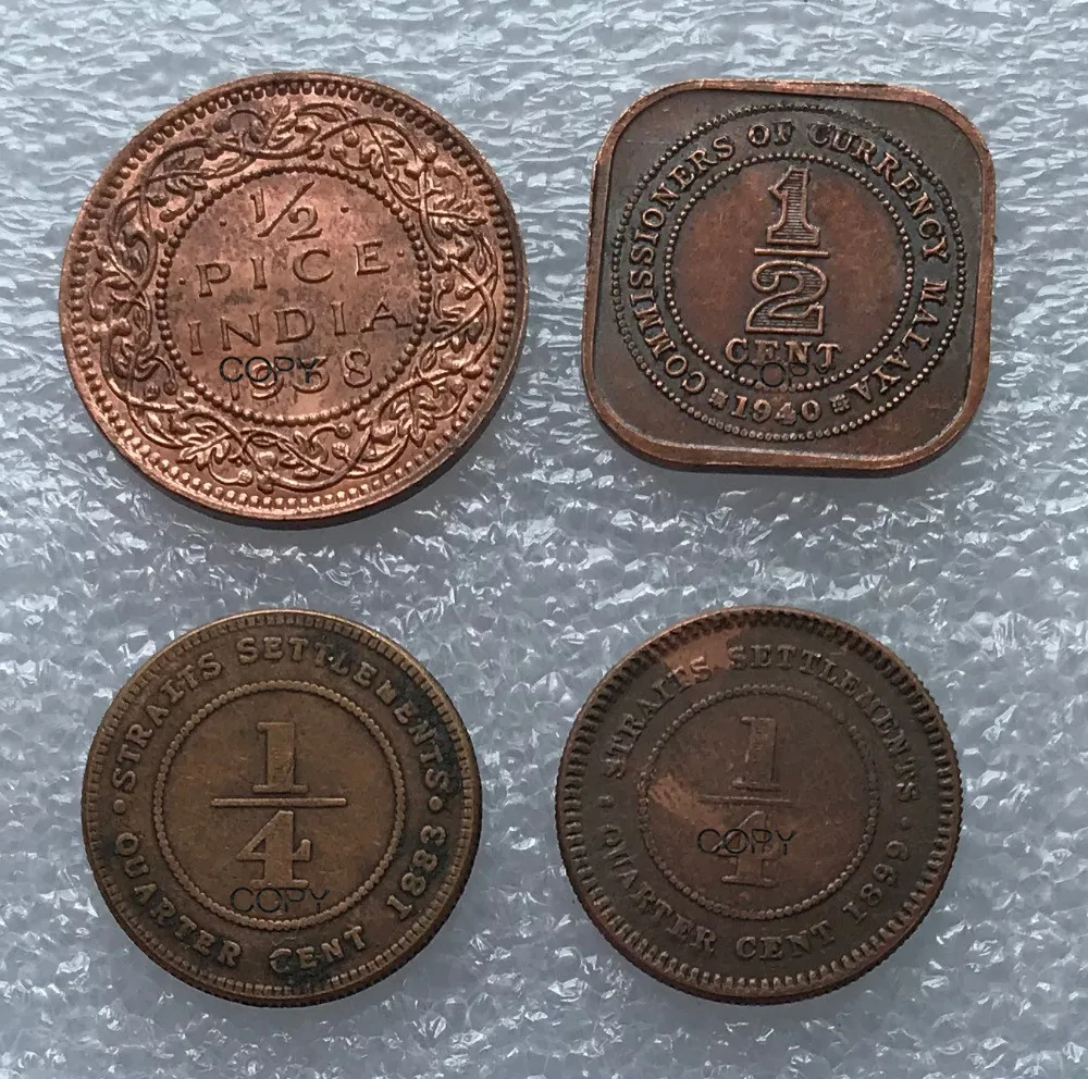 14 каратные проливы Джордж 1883 1/4 Cent 1940 1/2 1938 Pice 1899 Витория посылка продажа медных