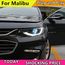 Фар автомобиля для налобный фонарь для Chevrolet Malibu XL светодиодный фар 2017 2018 DRL H7 ксеноновая лампа Plug And Play Дизайн светодиодный головного света