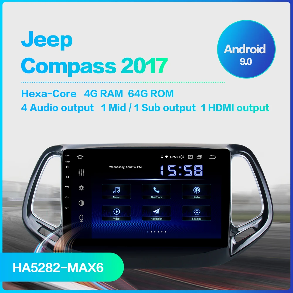 Dasaita " ips TDA7850 Android 9,0 Автомагнитола 1 Din для Jeep Compass gps Bluetooth MP3 gps функция зеркального отображения экрана