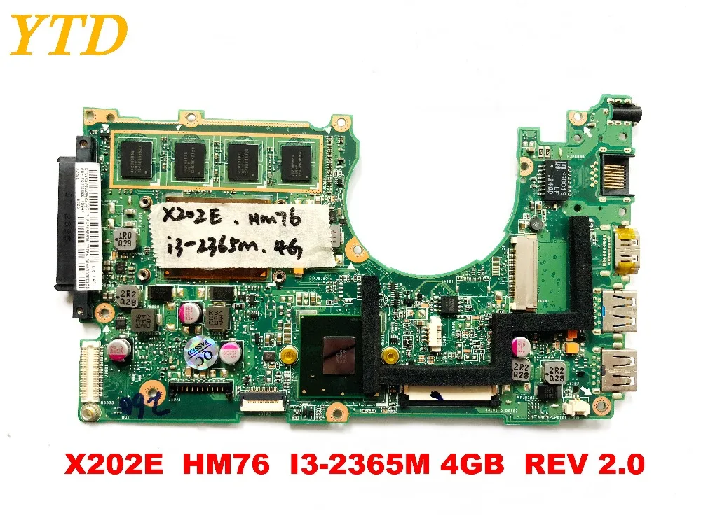  Original for ASUS X202E laptop motherboard X202E HM76 I3-2365M 4GB REV 2.0 tested good free shippin
