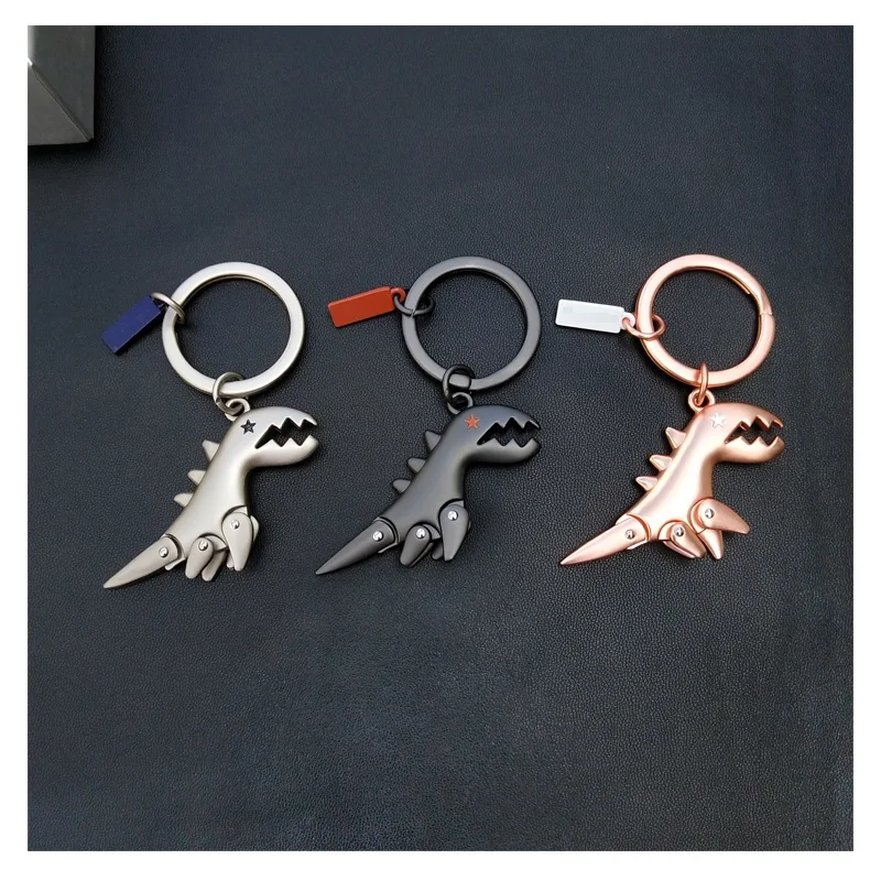 1Pcs Creative Cute Dinosaur Keychain 3D Key Ring for Men Women Zinc