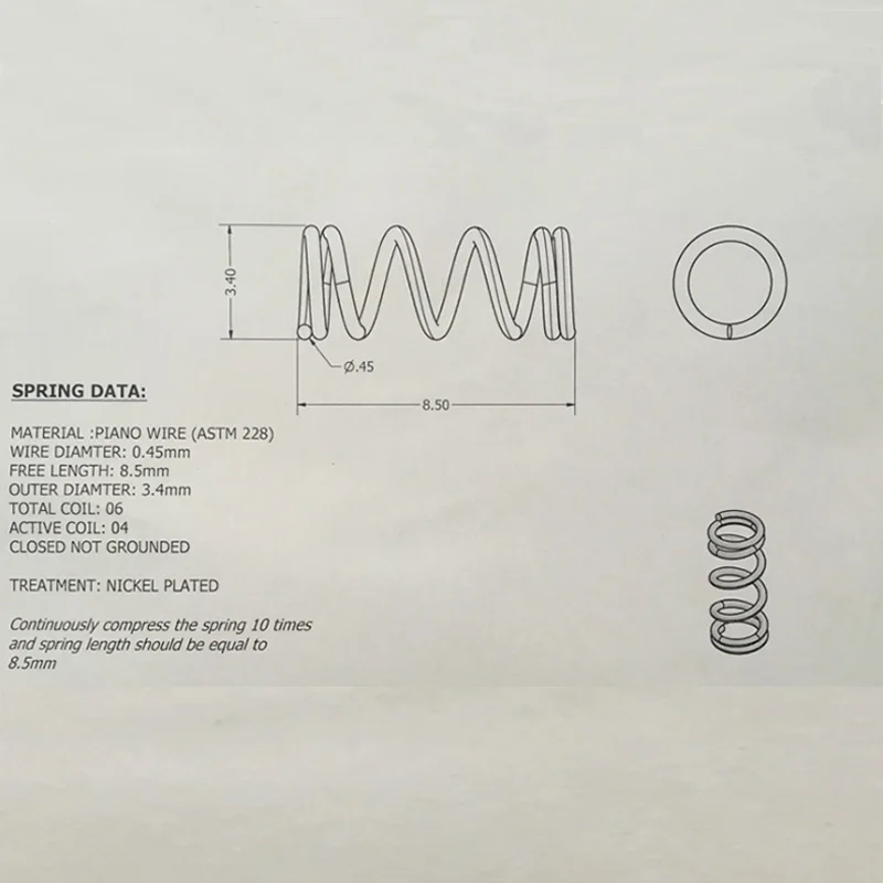 Manufacture Custom Piano Wire Springs Steel Small Compression Springin