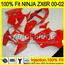 8Gifts Injection mold Body For KAWASAKI NINJA ZX-6R 00-02 1HM14 ZX 6R ZX6R 00 01 02 ZX636 636 2000 2001 2002 Fairing red