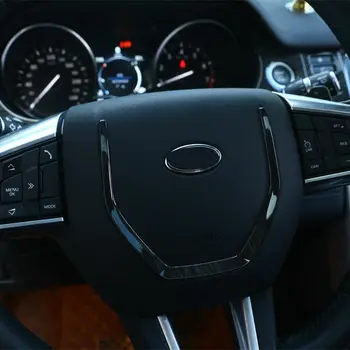 

1 PCS Black Wood Grain Vehicle Car Steering Wheel Decoration Trim Frame For Discovery Sport 2015-2017 Car Accessories Interior