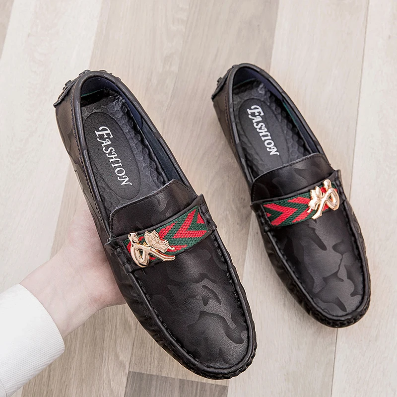 

Shoes Men Loafers Leather Sneakers Men Casual Flats Shoes Comfortable Driving Shoes Soft Slip On Boat Shoes 39-48# Zapatos Hombr