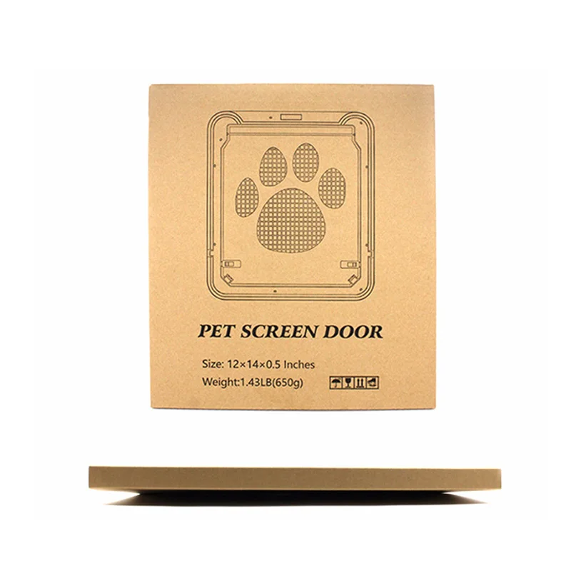 4-Way Lockable Plastic Pet Big Dog Cat Door for Screen Window Safety Flap Gates Pet Tunnel Dog Fence Free Access Door for Home7
