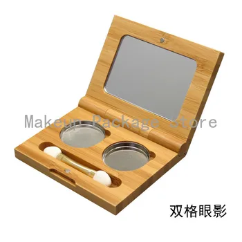 

Empty 20pcs Bamboo Eye Shadow Box Double Lattice Magnetic Palette DIY Blusher Lipstick Lipgloss Pigment Cosmetic Makeup Tool