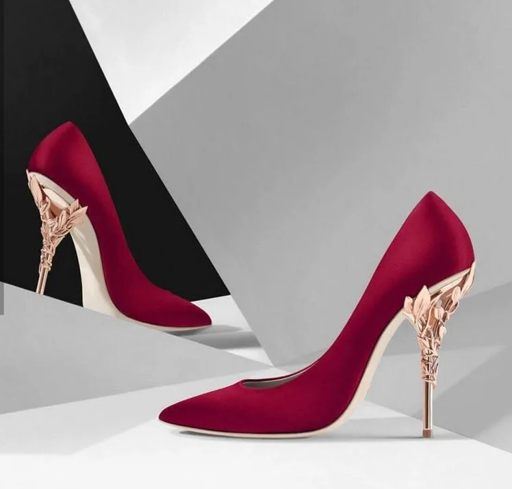 burgundy and gold wedding shoes