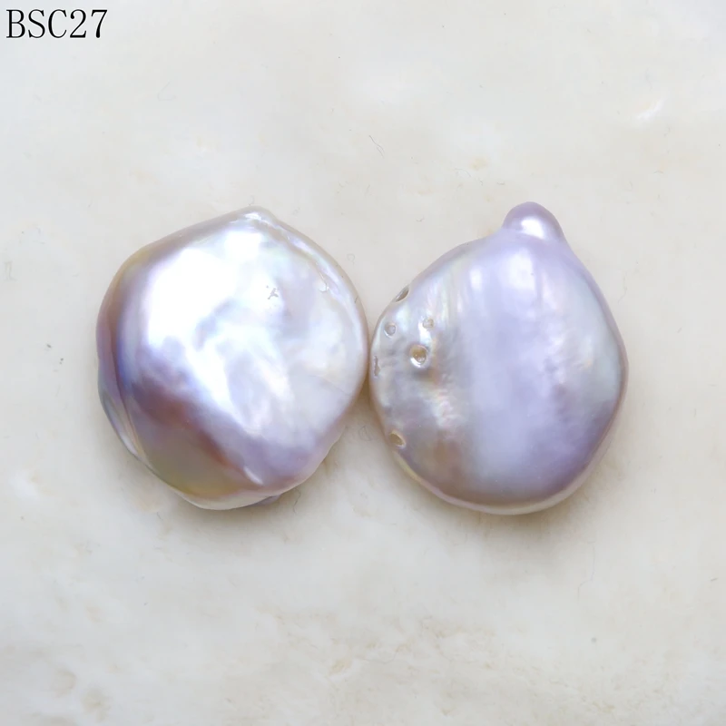 BaroqueOnly Natural white Freshwater Baroque Pearls A PAIR 