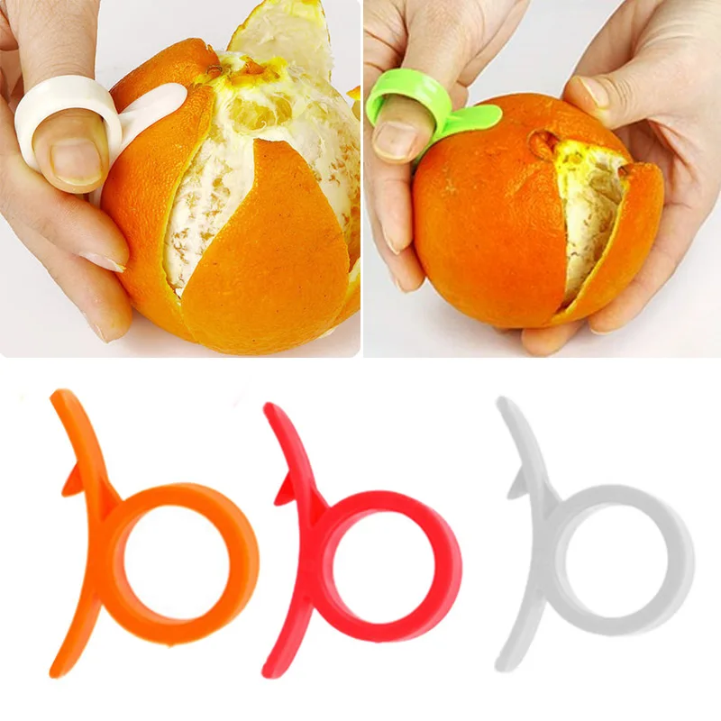 Urijk 1pc Plastic Fruit Orange Peeling Tool with Ring Open Peeler Finger Type Cleverly Kitchen Gadgets Random Color | Дом и сад