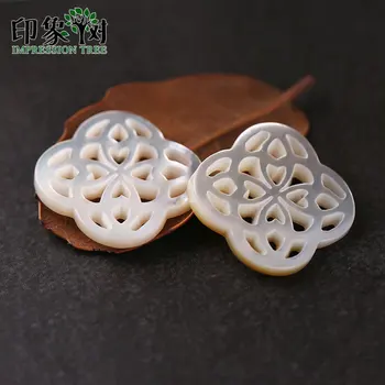 

5pcs 20mm Hollow Seashell Flower Charms Pure Natural Material Shell Carven Beads For Handmade Necklace DIY Jewelry Making 19054