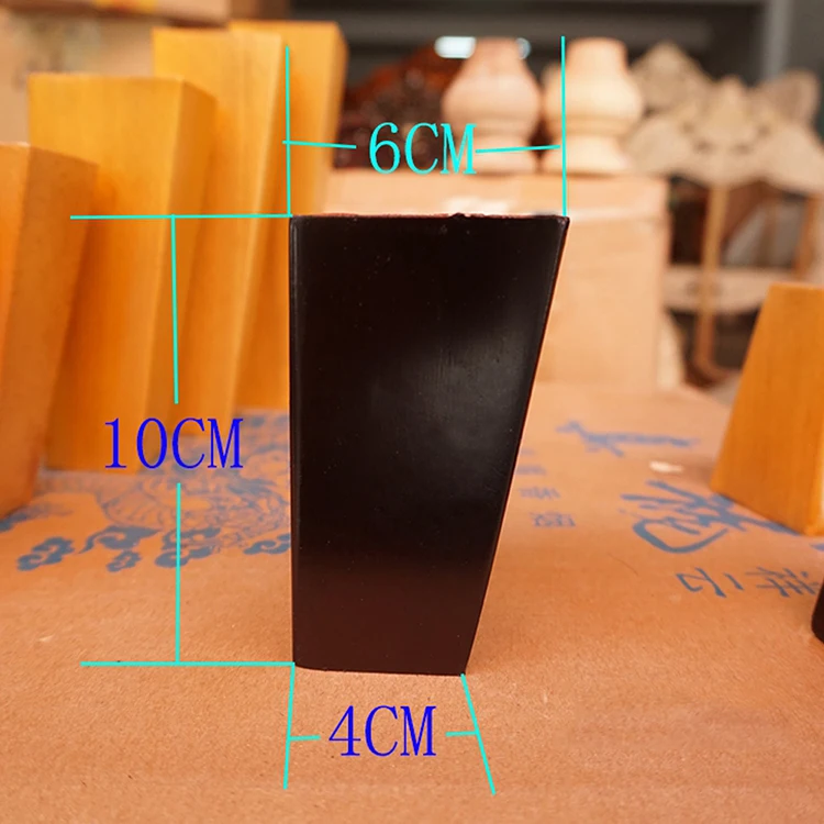Цельный деревянный конический диван ноги 4 шт. в наборе 4 ''5'' 6 ''Шкаф тип стул ТВ чайный столик кровать мебель ноги 3 размера дополнительно - Цвет: 4pcs Black 10cm