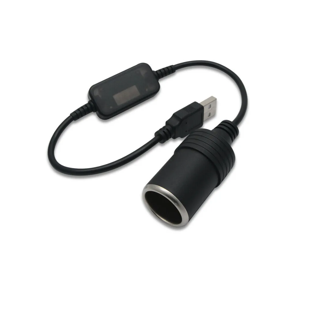 1pc USB Port 5V To 12V Car Female Cigarette Lighter Power Socket Converter Adapter 2A 8W Accessories