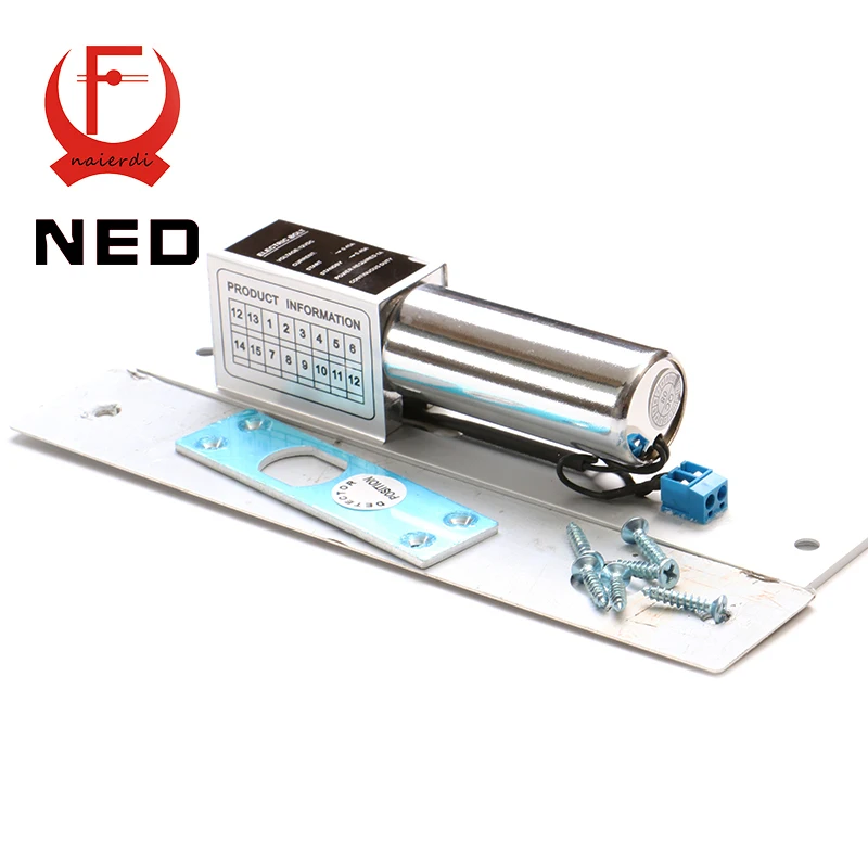 NED DC 12V Electric Drop Bolt Door Lock 2 Lines Induction Auto