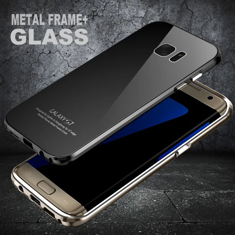 imágenes para LUPHIE Marca de Lujo Caso de Parachoques de Aluminio Del Capítulo Del Metal Para Samsung Galaxy S7 borde Con Slider Vidrio Templado Contraportada sm-G935f imágenes para LUPHIE Marca de Lujo Caso de Parachoques de Aluminio Del Capítulo Del Metal Para Samsung Galaxy S7 borde Con Slider Vidrio Templado Contraportada sm-G935f