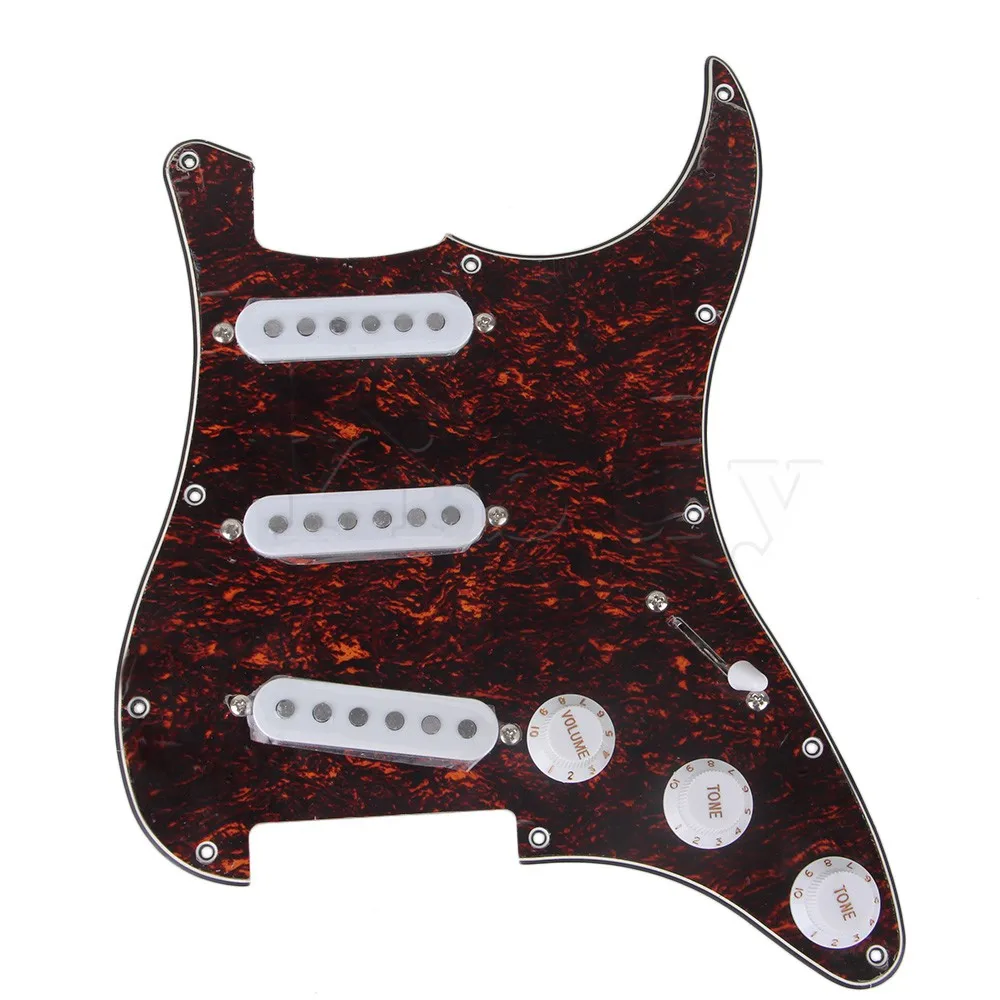 

Brown Tortoise Shell Color 3-ply PVC Metal Guitar Loaded Pickguard Sets SSS