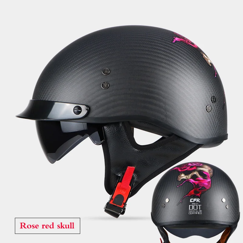 Шлем для мотоцикла VECCHIO из углеродного волокна или стекловолокна винтажные Половина мотоциклетный шлем Capacete Casco Jet ретро-шлемы 888 Размер M-2XL