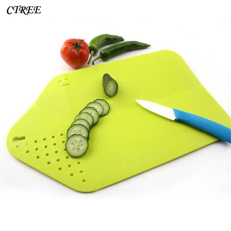 

CTREE 1Pc Flexible Folding Non-Slip Antibacteria Cutting Board Portable Outdoor Chopping Slicing Frosted Board Kitchen Tool C445