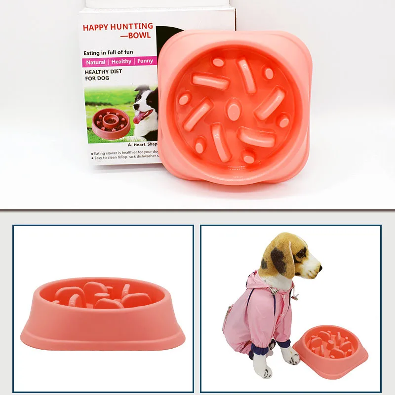 

Dog Food Bowl For Dogs Food Container Slowly Pet Healthy Slow Down Eating Dog Feeder Prevent Obesity Choking Puppy Dish