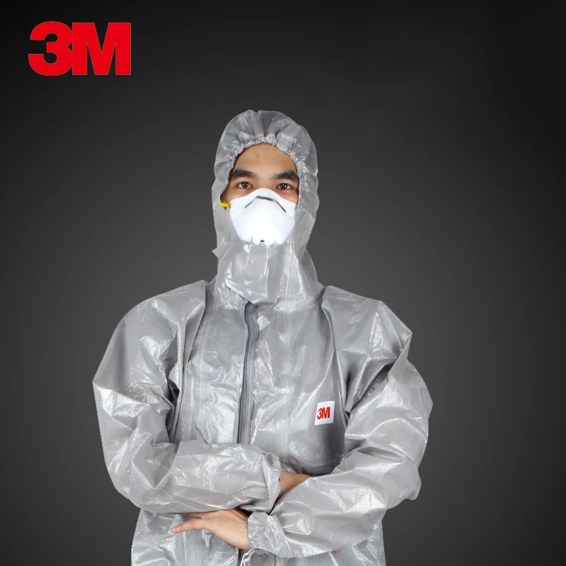 3 м 4570 безопасности Костюмы костюм химической защиты комбинезон серого цвета с капюшоном анти-статические частицы пыли вредных микробов распыления