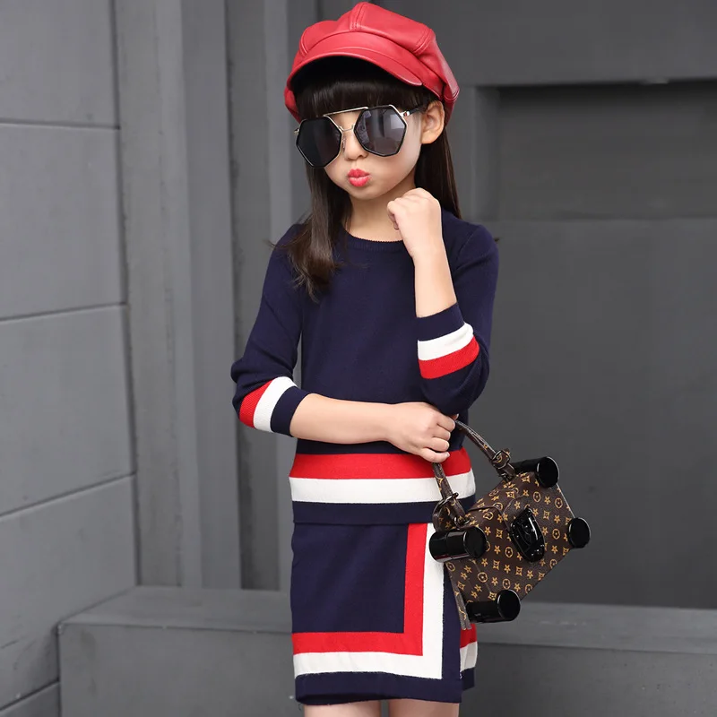

2017 Sweater Set Spring and Autumn New Model Girls Set