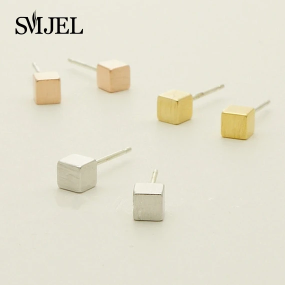SMJEL крошечные квадратные серьги для женщин Простые геометрические пендиенты подарок маме на день рождения лучший друг день рождения S082