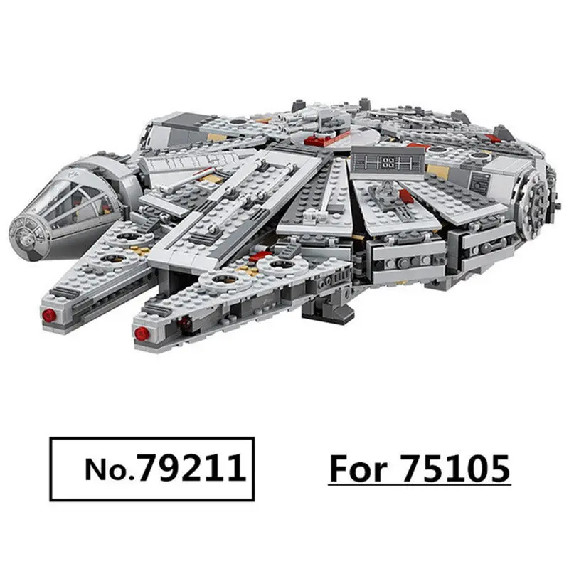 

Diy Building Blocks Star Wars Force Awakens Millennium Falcon Model Kids Gift Compatible with Legoingly 75105 Toys for Children