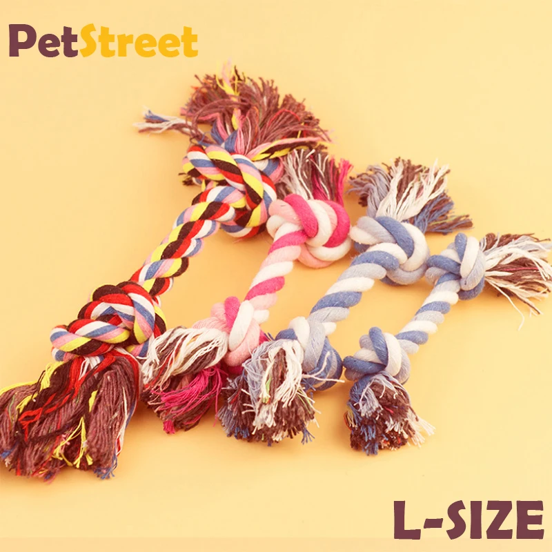 

L Size Pets dogs toys cotton knots rope bite resistant Training toys molars Tooth Cleaning for dog.PetStreet Dog Toys