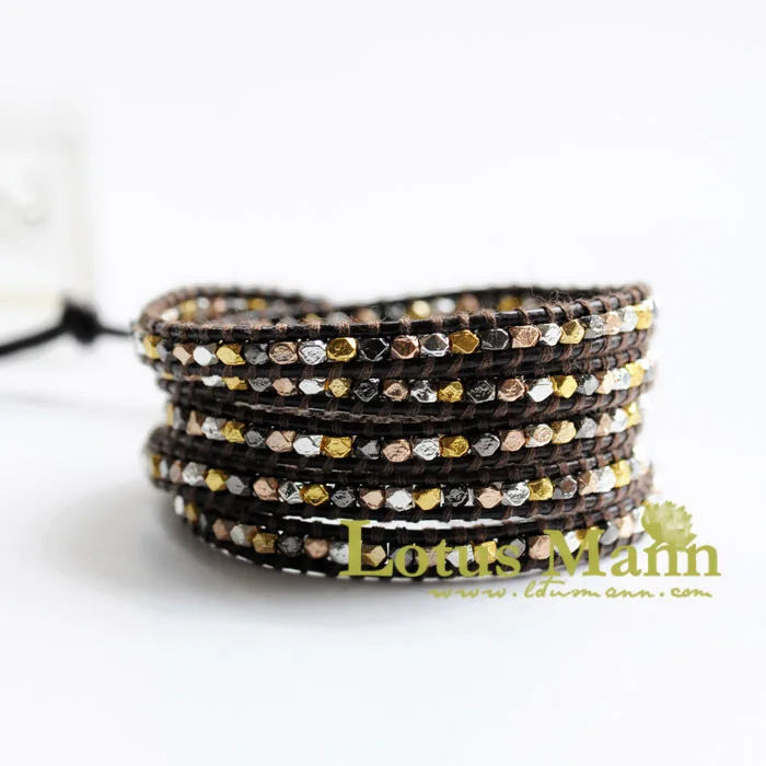 

lotusmann Fashion 4 gold and silver beads mix match wrap wrap bracelet
