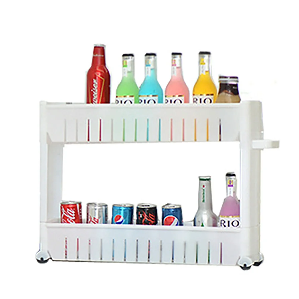 

Multipurpose Shelf with Removable Wheels Crack Rack Bathroom Storage Storage Rack Shelf Multi-layer Refrigerator Side Shelf