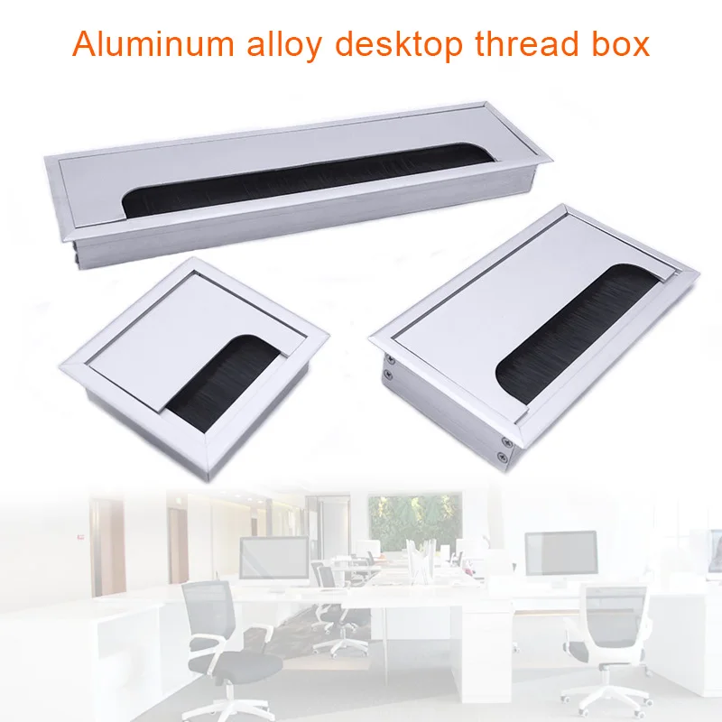 

Aluminum Alloy Square Wire Hole Cover Desktop Wire Junction Boxes Computer Threading Box CLH@8