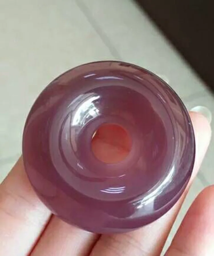 

Natural Ice Purple Chalcedony Buckle Pendant Necklace Sweater Chain Jewelry Gift Wholesale