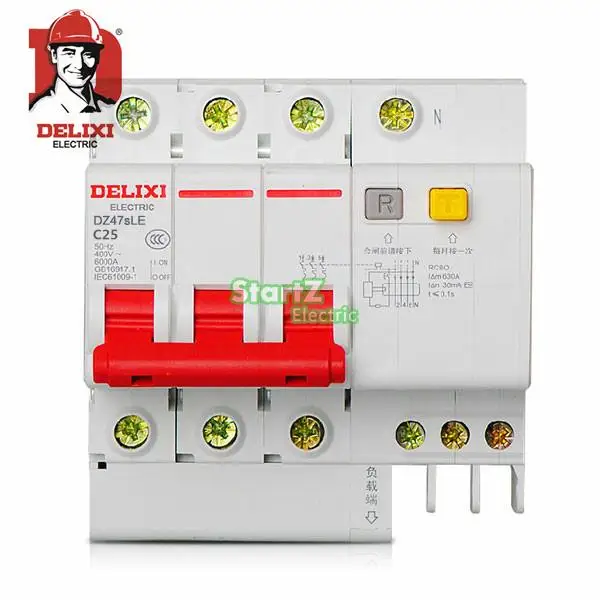 25A 3 P RCBO RCD выключатель DE47LE DELIXI